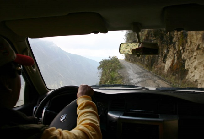 Road deaths in Bolivia is a huge slope North Yungas Road 3