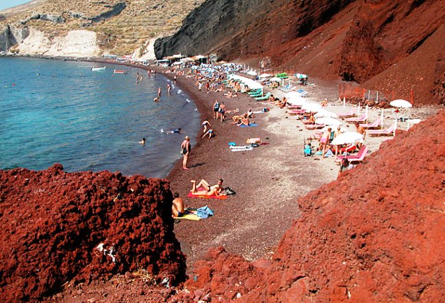 Burned land of island of Santorini 5