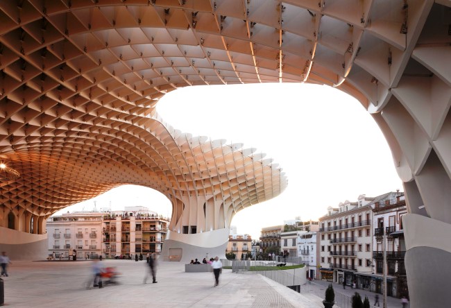 A giant wooden umbrella. Metropol Parasol. Seville Mushrooms Burgos 3