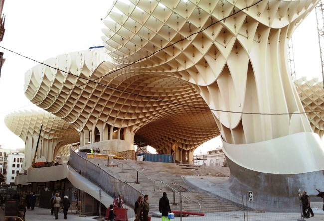 A giant wooden umbrella. Metropol Parasol. Seville Mushrooms Burgos 5