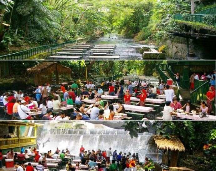 Удивительная Азия Филиппины ресторан-водопад 2
